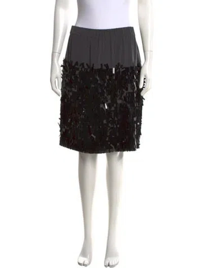 Pre-owned By Malene Birger Silk Knee-length Skirt In Grey