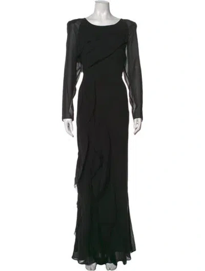 Pre-owned By Malene Birger Silk Long Dress In Black