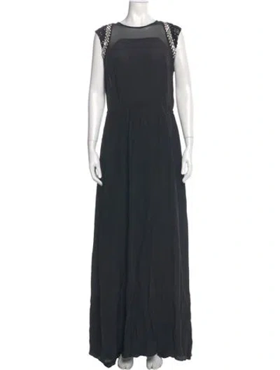 Pre-owned By Malene Birger Silk Long Dress In Blue