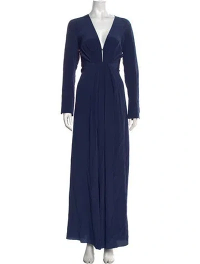 Pre-owned By Malene Birger Silk Long Dress In Blue