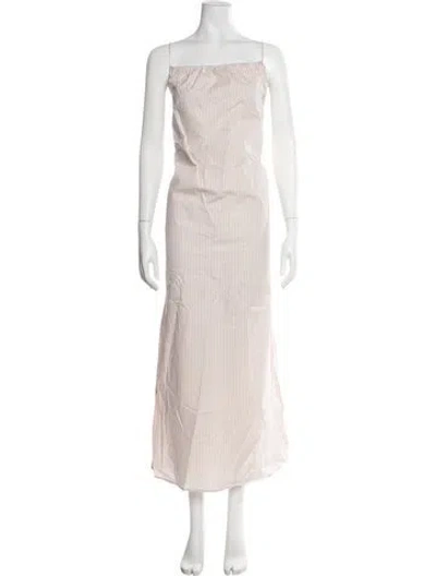 Pre-owned By Malene Birger Silk Long Dress In Multi