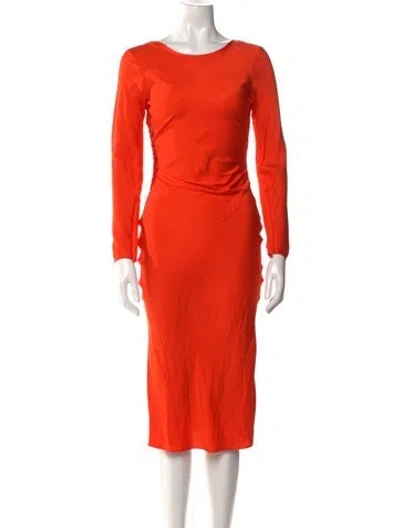 Pre-owned By Malene Birger Silk Long Dress In Orange