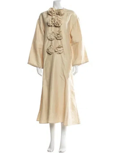 Pre-owned By Malene Birger Silk Long Dress W/ Tags In Yellow