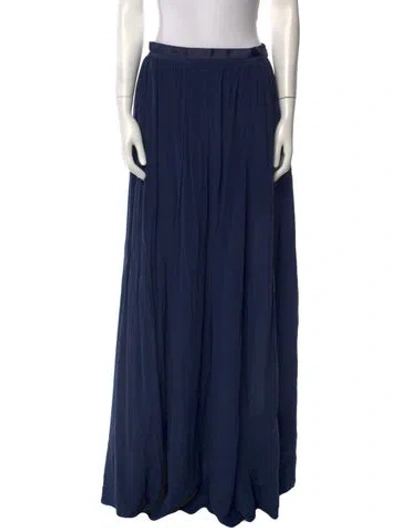 Pre-owned By Malene Birger Silk Long Skirt In Blue