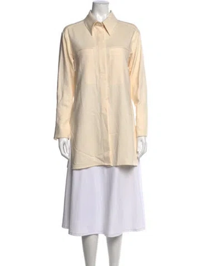 Pre-owned By Malene Birger Silk Long Sleeve Top W/ Tags In Neutral
