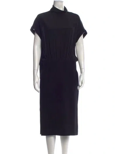 Pre-owned By Malene Birger Silk Midi Length Dress In Black