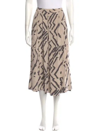 Pre-owned By Malene Birger Silk Midi Length Skirt In Neutral