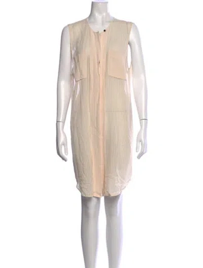Pre-owned By Malene Birger Silk Mini Dress In Neutrals