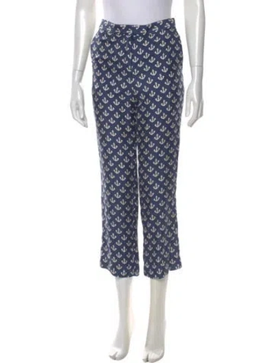 Pre-owned By Malene Birger Silk Straight Leg Pants In Blue