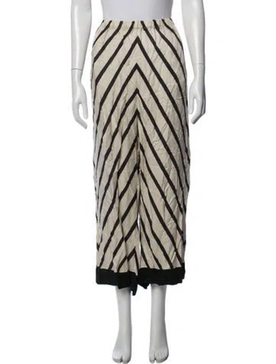 Pre-owned By Malene Birger Silk Striped Pajamas In Neutral
