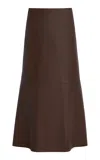 By Malene Birger Simoas Lamb Leather Midi Skirt In Brown