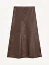 By Malene Birger Simoas A-line Leather Midi Skirt In Brown