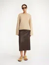 By Malene Birger Simoas Leather Skirt In Dark Mahogany