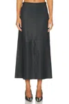 By Malene Birger Simoas Lambskin Leather Midi Skirt In Black