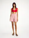 By Malene Birger Siona Striped Organic Cotton Poplin Shorts In Red White Stripes