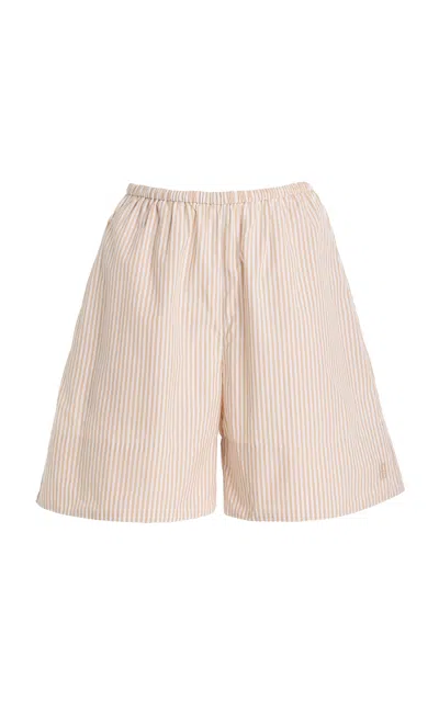 By Malene Birger Siona Striped Cotton Shorts In Multi