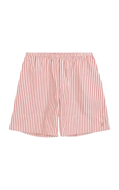 By Malene Birger Siona Striped Organic Cotton Poplin Shorts