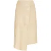 By Malene Birger Hannas Croc-embossed Leather Midi Skirt In Beige