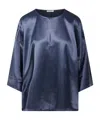 By Malene Birger Relaxed Fit Satin Top In Blue