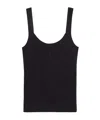 By Malene Birger Frillio Ribbed Monogram Tank Top In Black