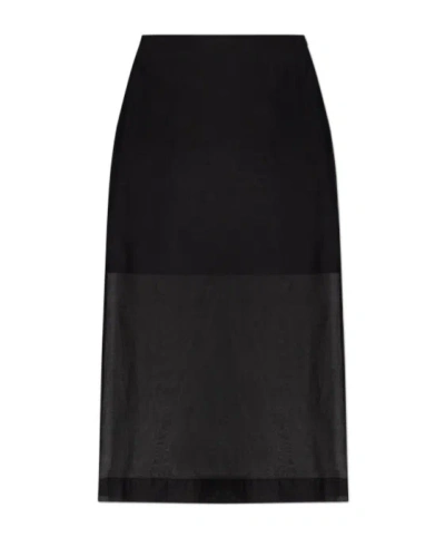By Malene Birger Slit Midi Skirt In Black