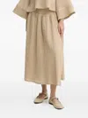 By Malene Birger Smocked-waist Midi A-line Skirt In Nude