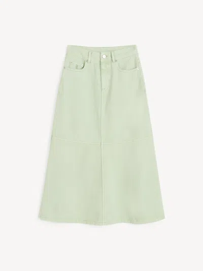 By Malene Birger Solene Leather Skirt In Blue