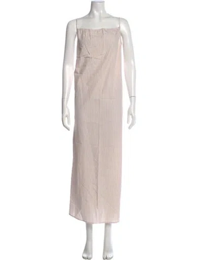 Pre-owned By Malene Birger Square Neckline Long Dress W/ Tags In Pink
