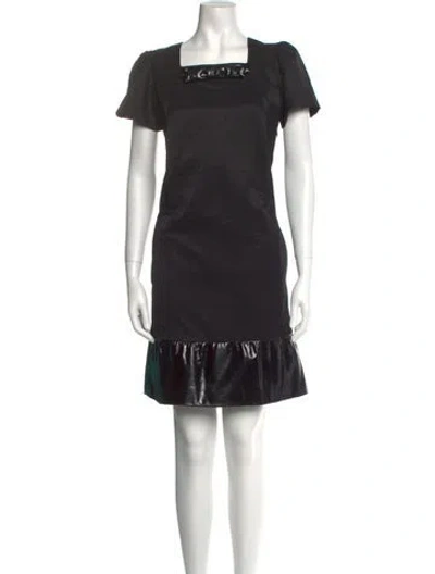 Pre-owned By Malene Birger Square Neckline Mini Dress In Blue