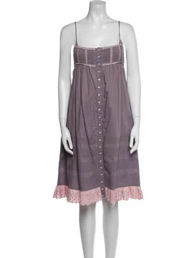 Pre-owned By Malene Birger Square Neckline Mini Dress In Blue