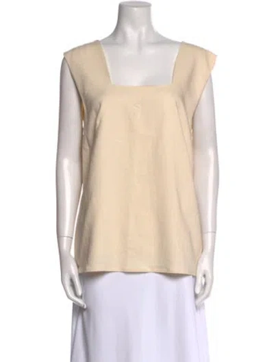 Pre-owned By Malene Birger Square Neckline Sleeveless Blouse In Neutral