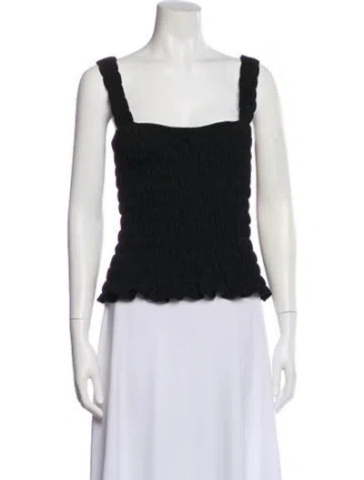 Pre-owned By Malene Birger Square Neckline Sleeveless Top In Black