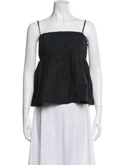 Pre-owned By Malene Birger Square Neckline Sleeveless Top In Black
