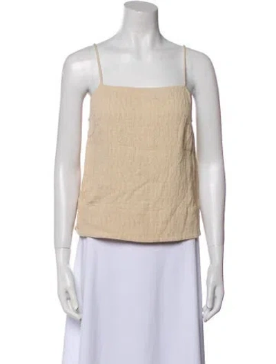 Pre-owned By Malene Birger Square Neckline Sleeveless Top In Neutral