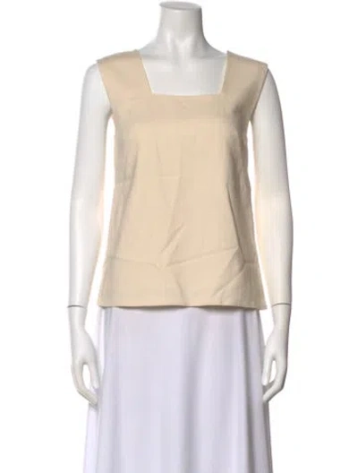 Pre-owned By Malene Birger Square Neckline Sleeveless Top In Neutral