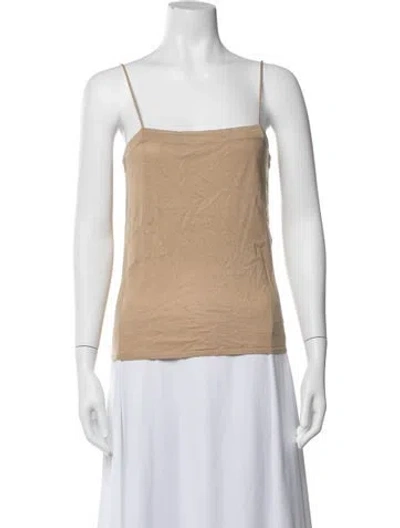 Pre-owned By Malene Birger Square Neckline Sleeveless Top In Neutrals