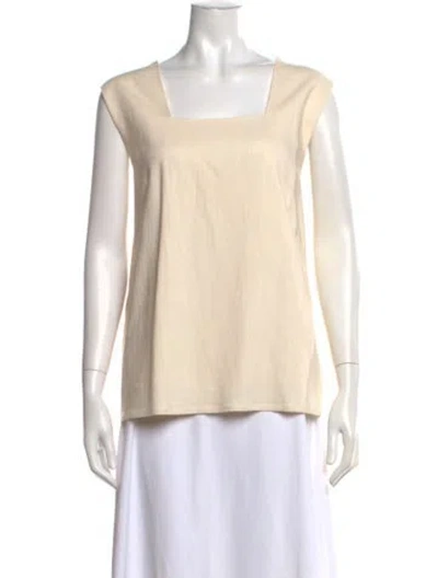 Pre-owned By Malene Birger Square Neckline Sleeveless Top In Neutrals