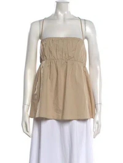 Pre-owned By Malene Birger Square Neckline Sleeveless Top In Neutrals