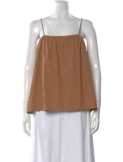 Pre-owned By Malene Birger Square Neckline Sleeveless Top W/ Tags In Brown