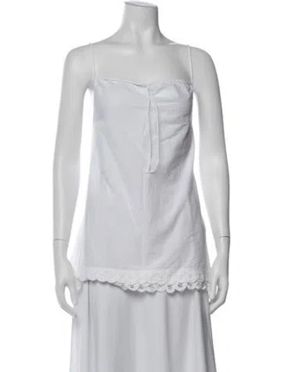 Pre-owned By Malene Birger Square Neckline Sleeveless Top In White