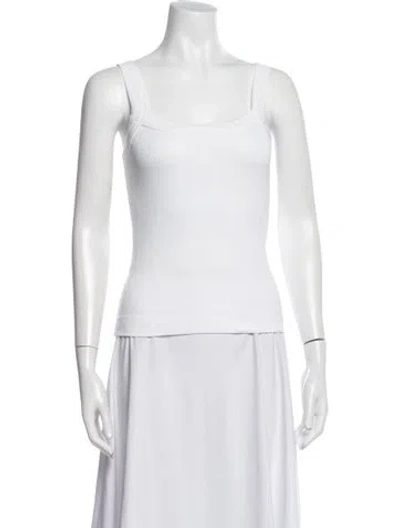 Pre-owned By Malene Birger Square Neckline Sleeveless Top In White