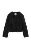 By Malene Birger Stephania Cropped Vegan Fur Jacket In Black