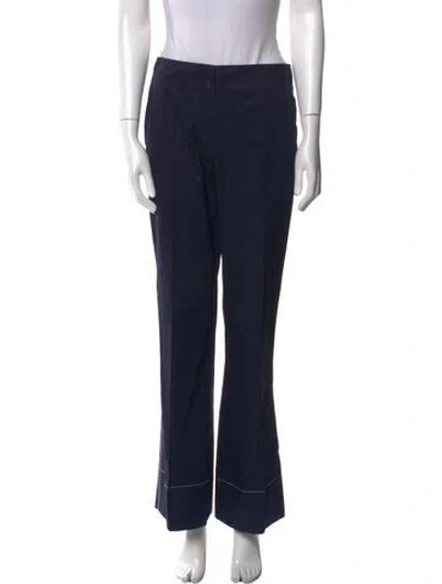Pre-owned By Malene Birger Straight Leg Pants In Blue