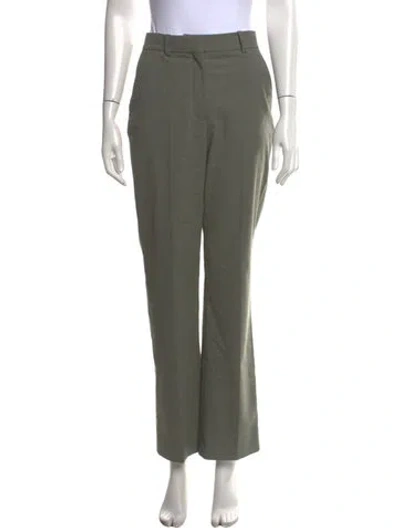 Pre-owned By Malene Birger Straight Leg Pants In Green