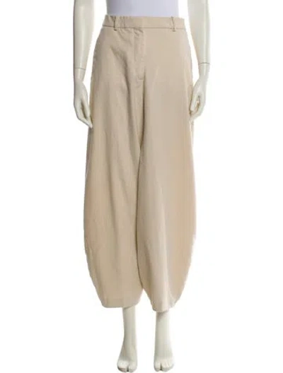 Pre-owned By Malene Birger Straight Leg Pants In Neutral
