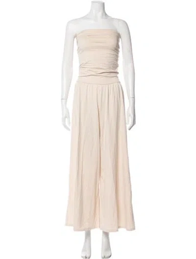 Pre-owned By Malene Birger Strapless Jumpsuit W/ Tags In Gold