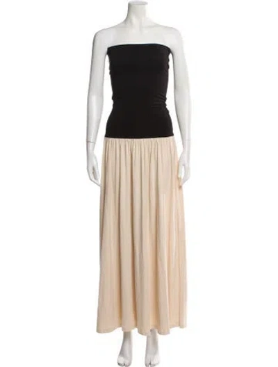Pre-owned By Malene Birger Strapless Long Dress In Neutral