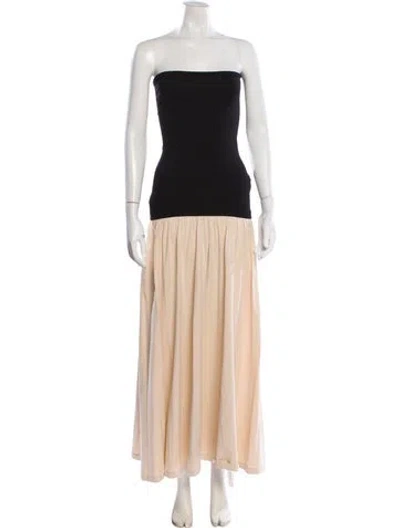 Pre-owned By Malene Birger Strapless Long Dress In Neutral