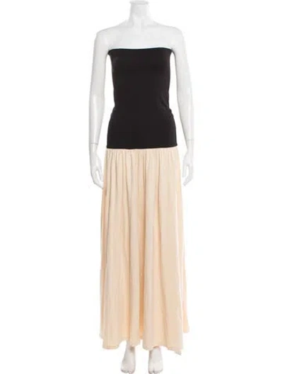 Pre-owned By Malene Birger Strapless Long Dress In Neutral