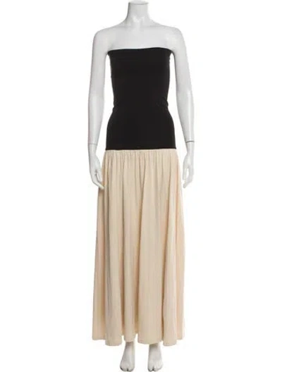 Pre-owned By Malene Birger Strapless Long Dress In Neutral